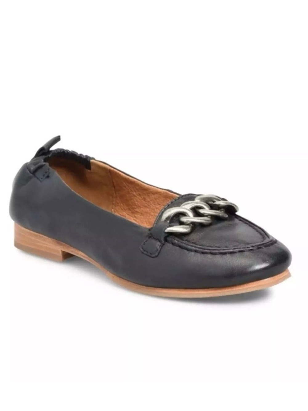 Sofft Kadyn black leather chain link ballet flats Size 6.5 Loafers Preppy Office